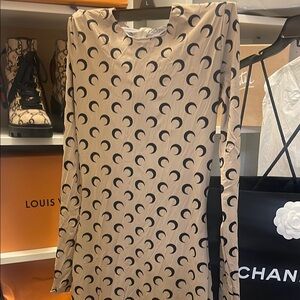 Marine Serre Beige Crescent Moon body suit